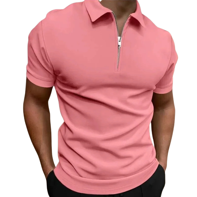 GREGORIO | MODERN POLO SHIRT WITH MID-ZIP