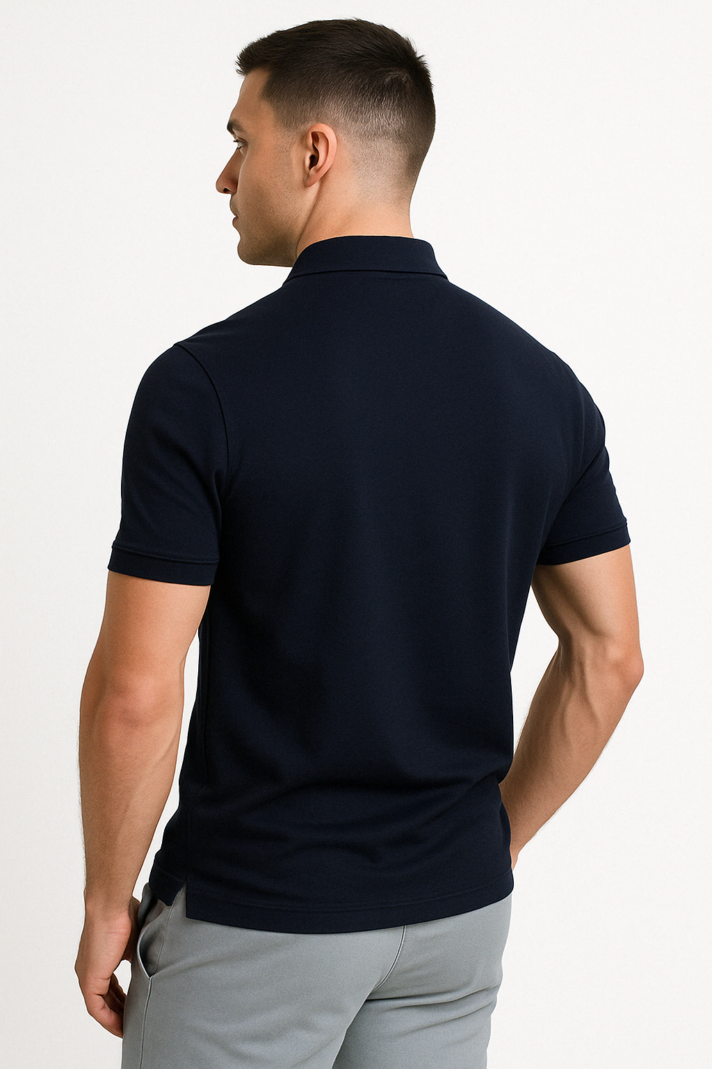 GREGORIO | MODERN POLO SHIRT WITH MID-ZIP