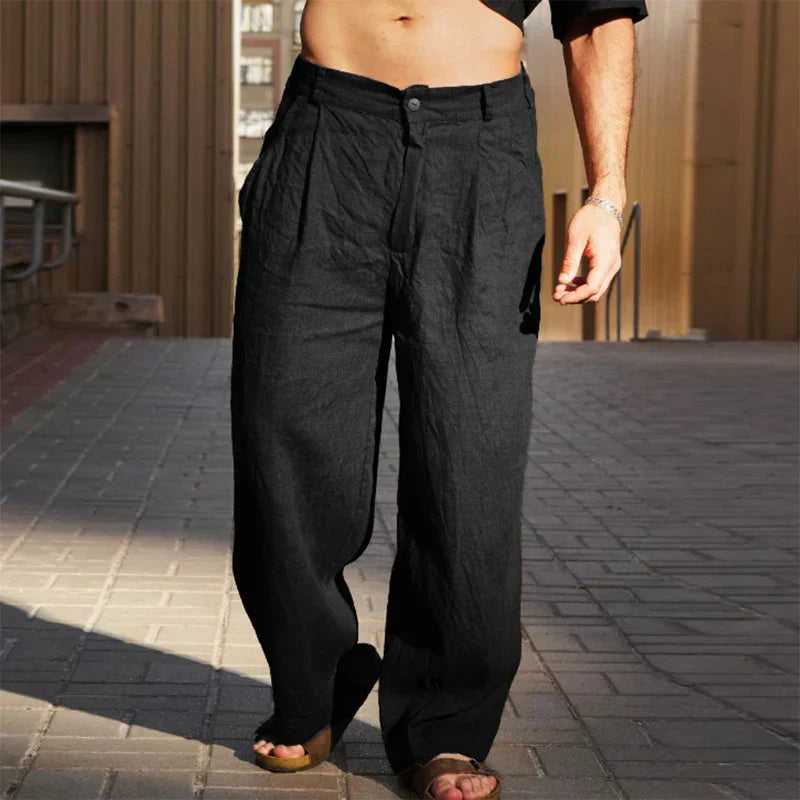 DARIO | WIDE-LEG LINEN PANTS