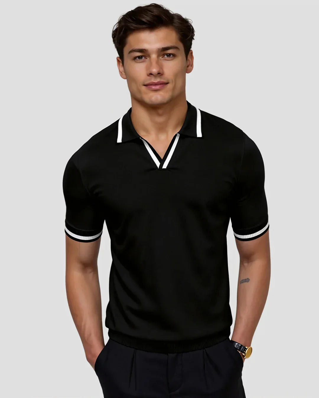 TAILOR-MADE PIQUÉ POLO SHIRT WITH CONTRASTING DETAILS