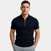 GREGORIO | MODERN POLO SHIRT WITH MID-ZIP